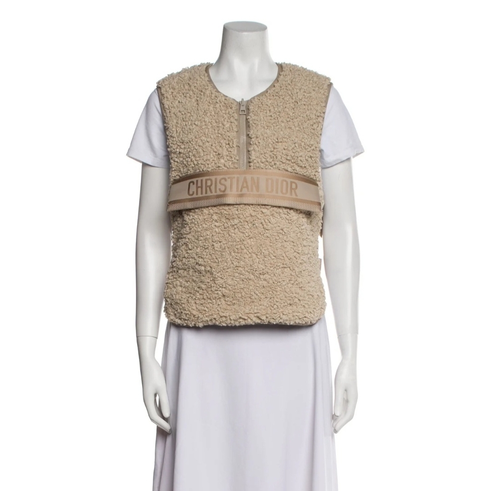 Christian Dior Tan Shearling Vest